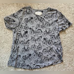 Anthropologie Women’ weekend bicycle print T-shirt